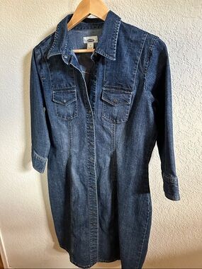 Old Navy Blue Denim Snap Up Dress